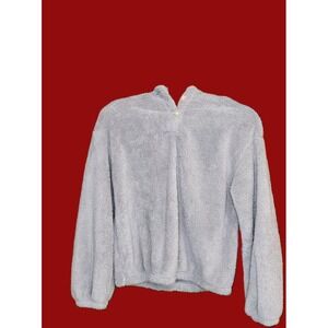 Girls Youth XL Gray Fuzzy Fleece Pullover Sweater Soft Warm Winter Top Kids